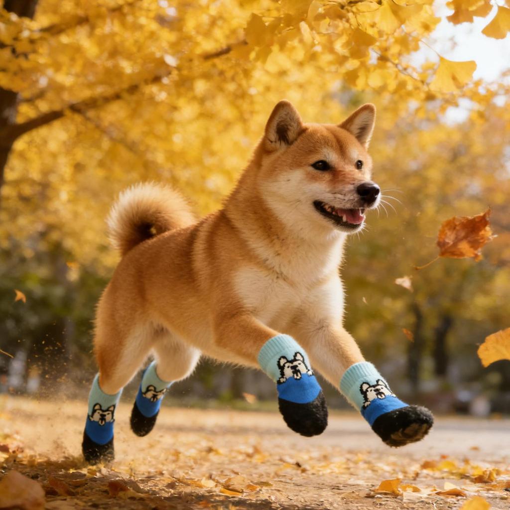 Socks For Dogs 4 Piece Cute Pet Booties Grippy Socks For Senior Dog For Hot Pavement Running Winter Snow Pet Puppy Rain Foot