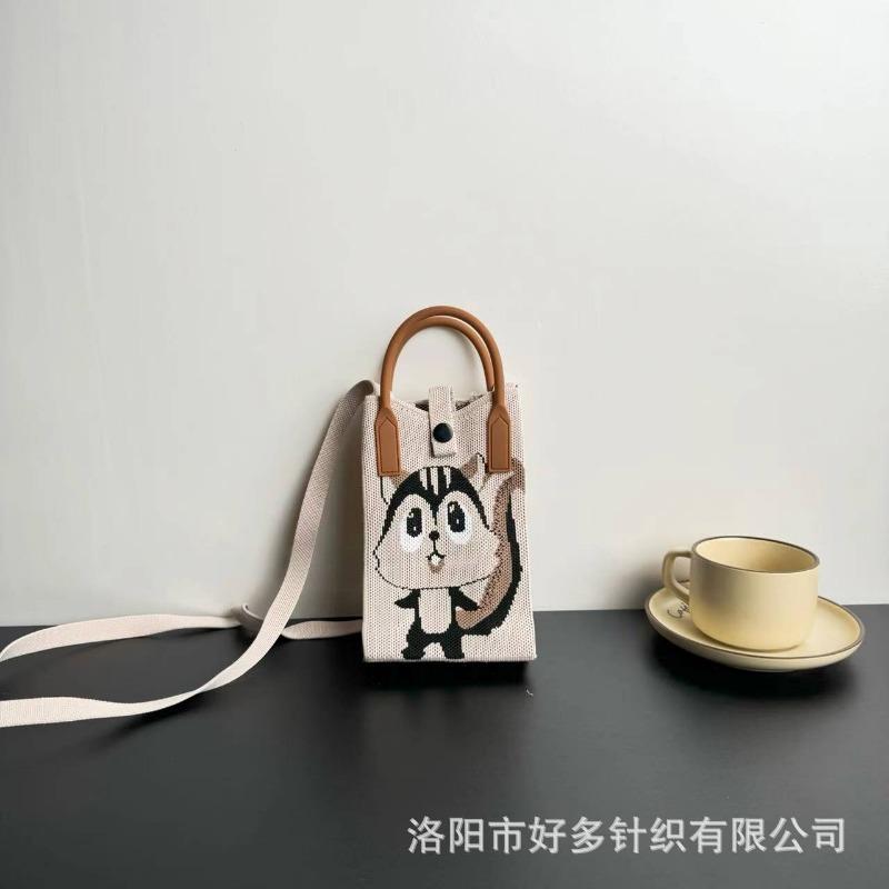 Премиальный сенсорный ns сумка для мобильного телефона новая мультяшная вязаная сумка дофаминовая ниша универсальная сумка-мессенджер через плечо сумочка