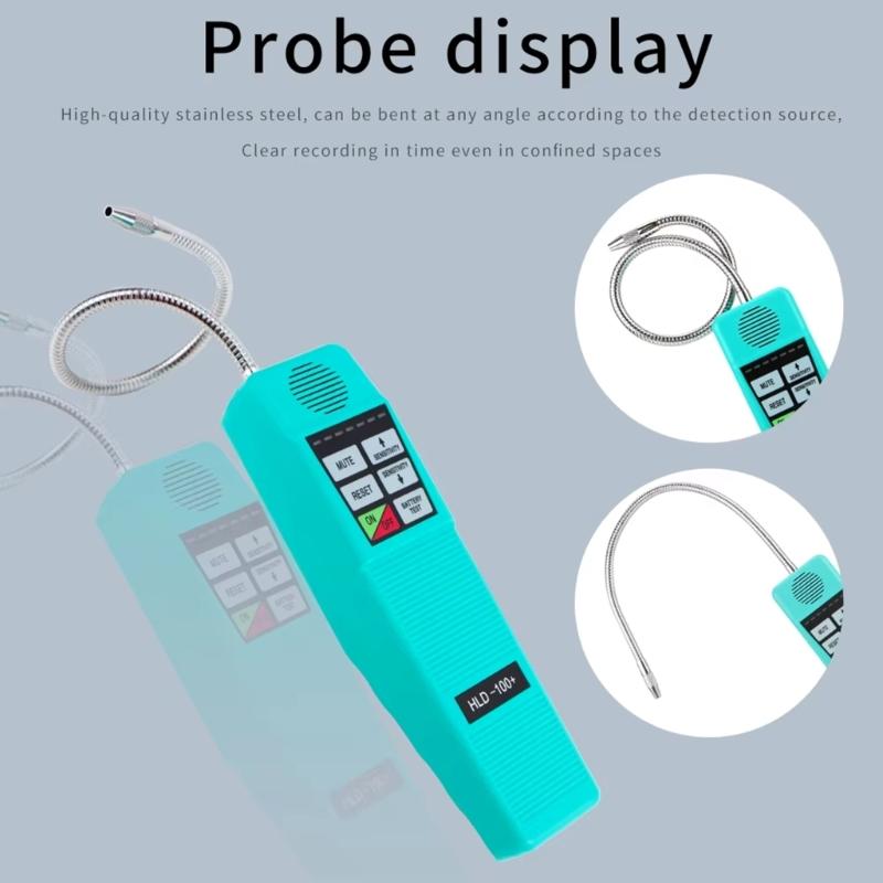 Галогенный течеискатель Чувствительный тестер утечек со звуковой и световой сигнализацией Течеискатель Длинный зонд