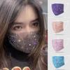 Женские многоразовые маски со стразами, модные блестящие крышки для лица с кристаллами, блестящие аксессуары