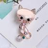 Shoulder Animal Pins Accessories Corsages Women Cats Lovely Crystal Brooch Black Cats Pin MIT