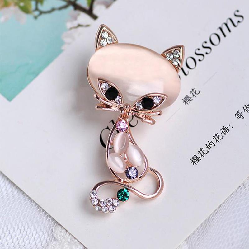 Shoulder Animal Pins Accessories Corsages Women Cats Lovely Crystal Brooch Black Cats Pin MIT