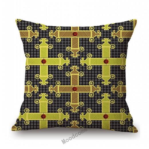 Colorful Ethnic Design Pattern Africa Hieroglyph Totem Symbol Geometric Art Home Decoration Sofa Pillow Case Linen Cushion Cover