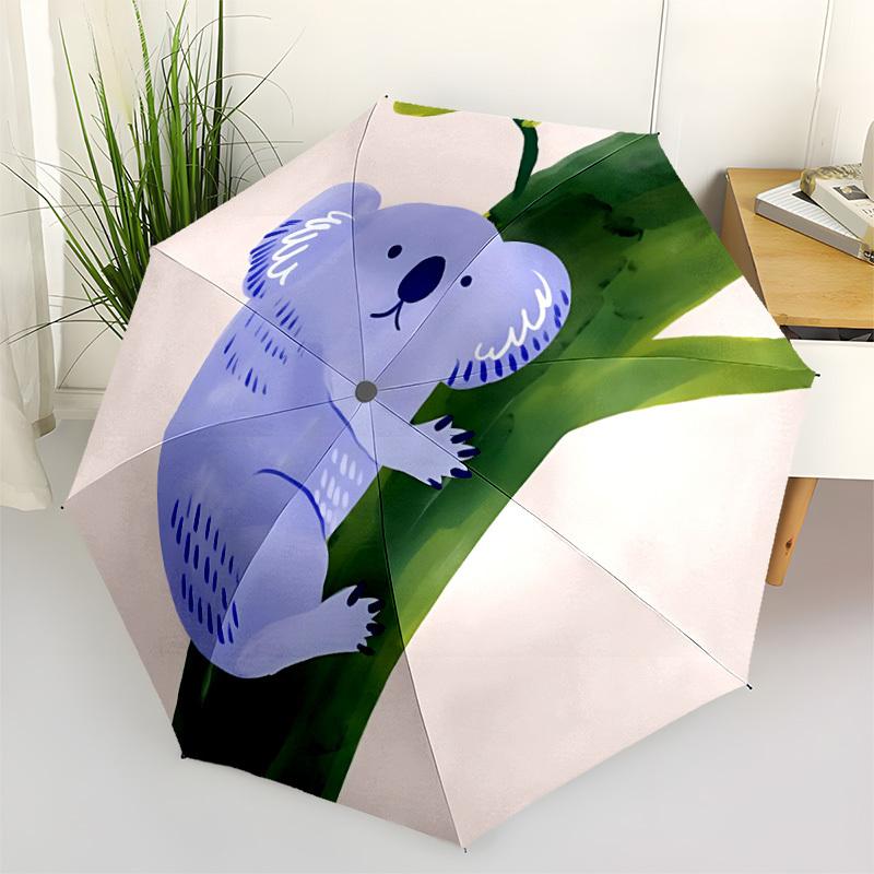 1pc Koala Tree Automatic Opening/Closing Folding Umbrella with 8 Ribs,Portable Sunshade Umbrella Birthday and Holiday gifts yy251231085