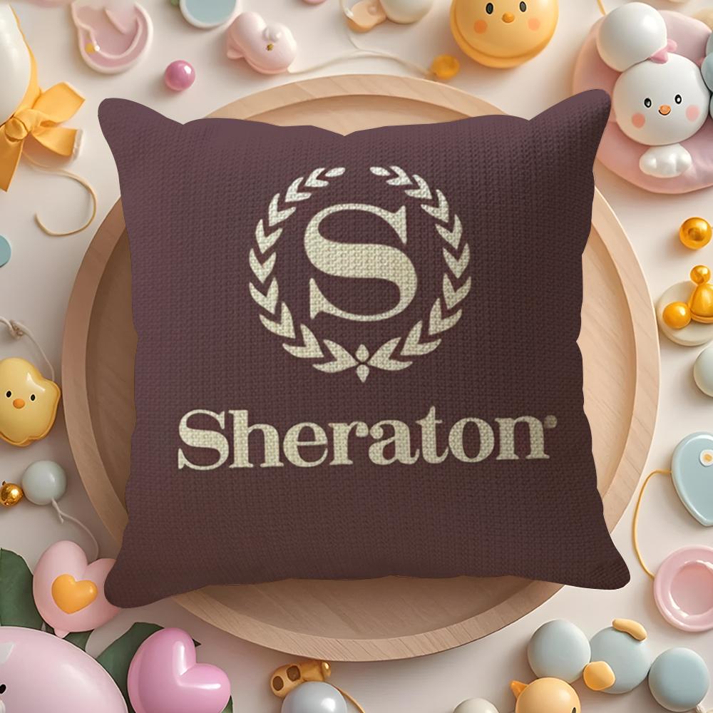 Модная Наволочка для Подушки S-Sheratons Hotels Натуральный Лен Органическая Ткань Двусторонний Принт Диван Домашний Декор Подарок Наволочка