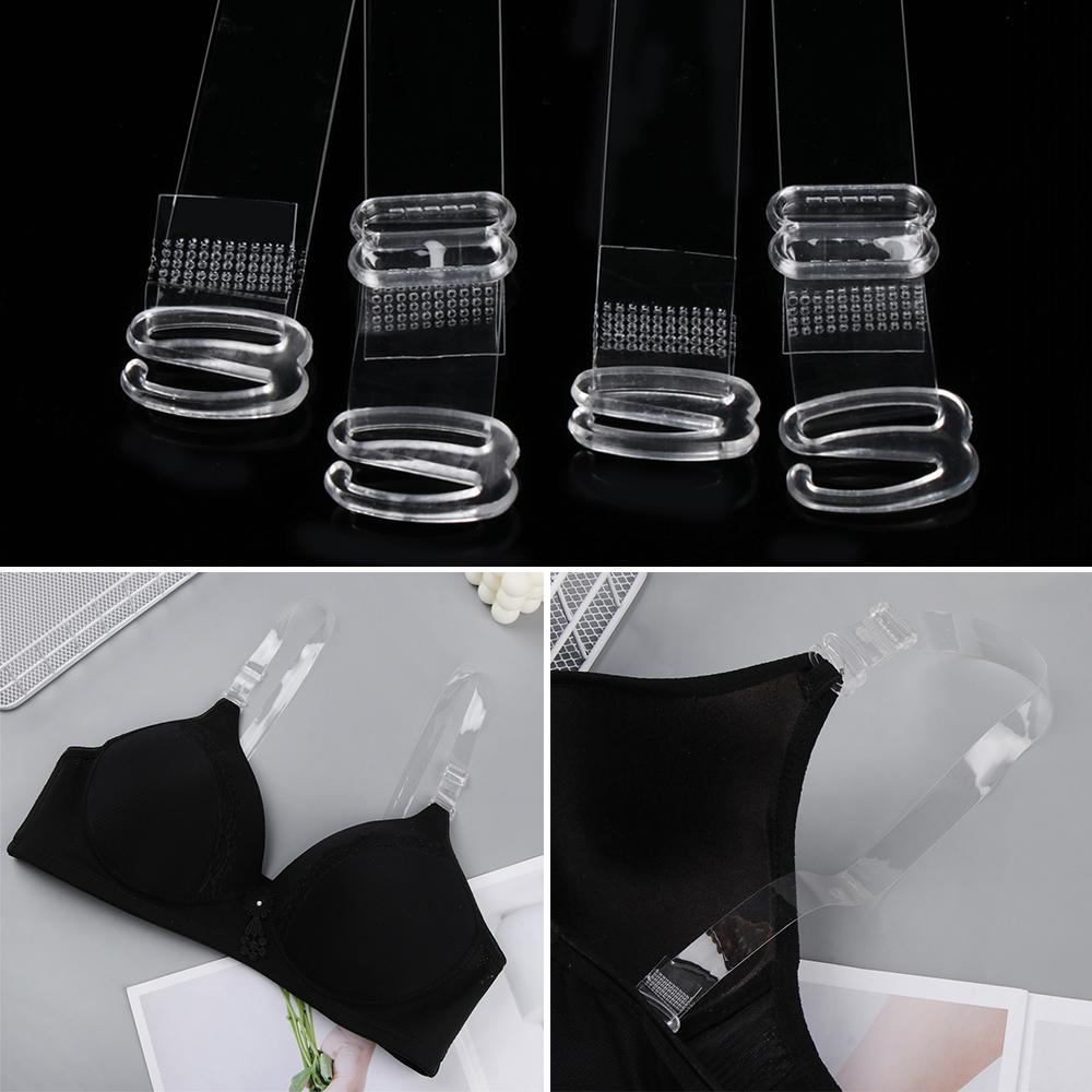 Clear Transparent Adjustable 1.5CM Bra Straps Steel Hook Invisible