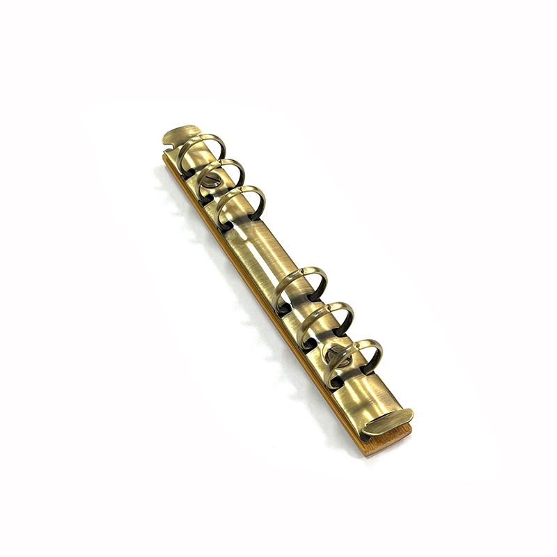 A6 Detachable Buckle Loose-leaf Binder Strip with Bamboo Back Panel 6 Holes Metal Ring Binder Clips for Data Book Album Notebook