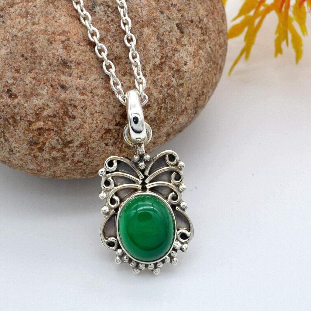 Зеленый оникс, драгоценный камень, дизайнерское ожерелье ручной работы в стиле бохо, свадебное ожерелье, подарок для нее, рождественские украшения, женские украшения