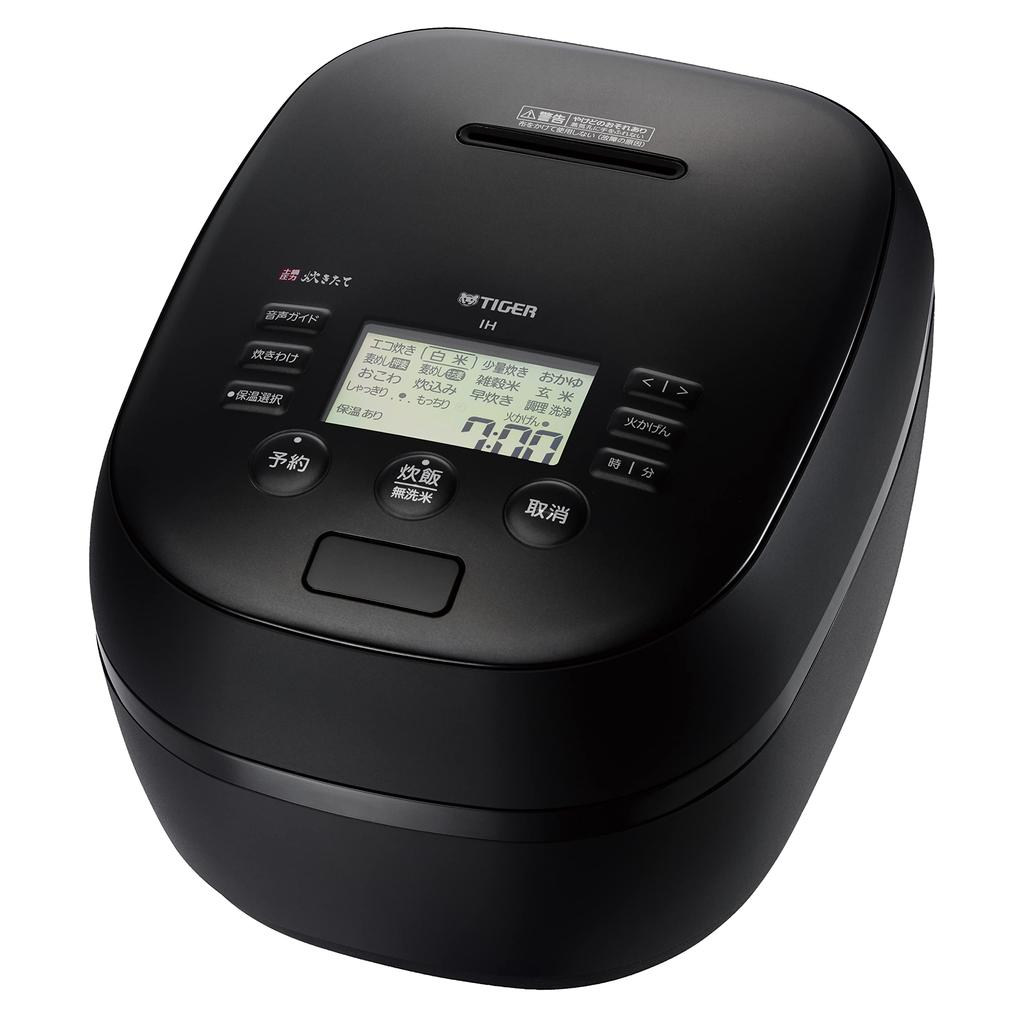 Tiger Thermos Rice Pressure Foam Fire Mainland 3 Levels of 3 Levels of Heat Small Delicious Cooking Menu Audio Freshly Matte Black (TIGER) Cooker, 5.5