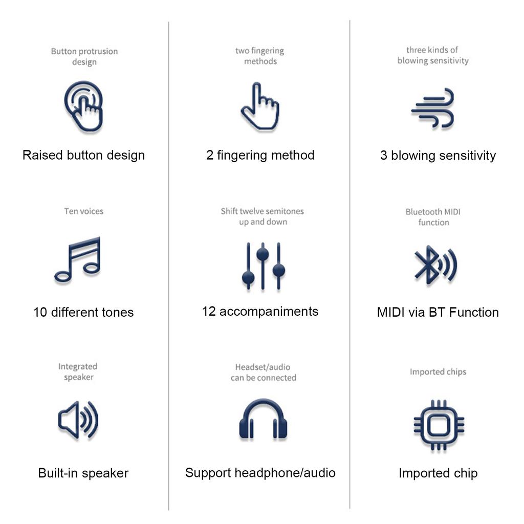 Цифровой электронный духовой инструмент, портативный синтезатор, поддерживает 10 тонов, регулируемый звук