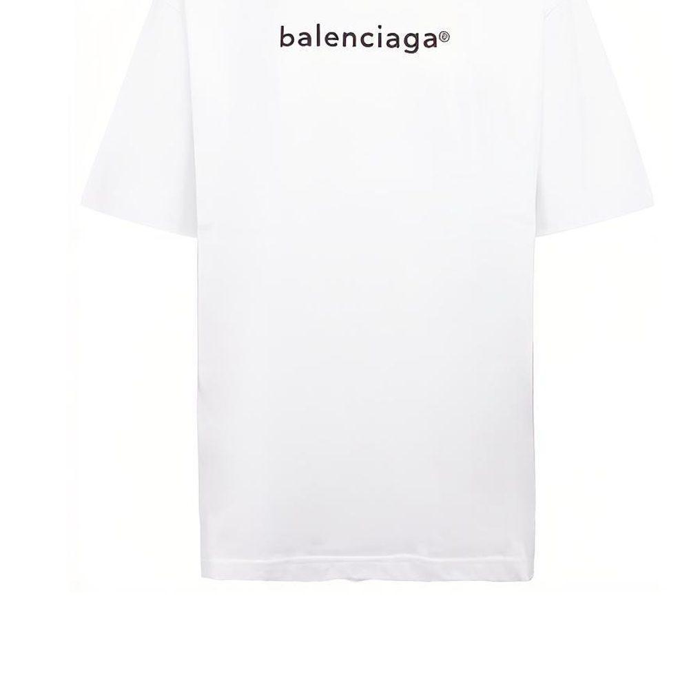 Balenciaga Женская футболка SS21 с приспущенными плечами и рукавами, белая, 641655TIV549040