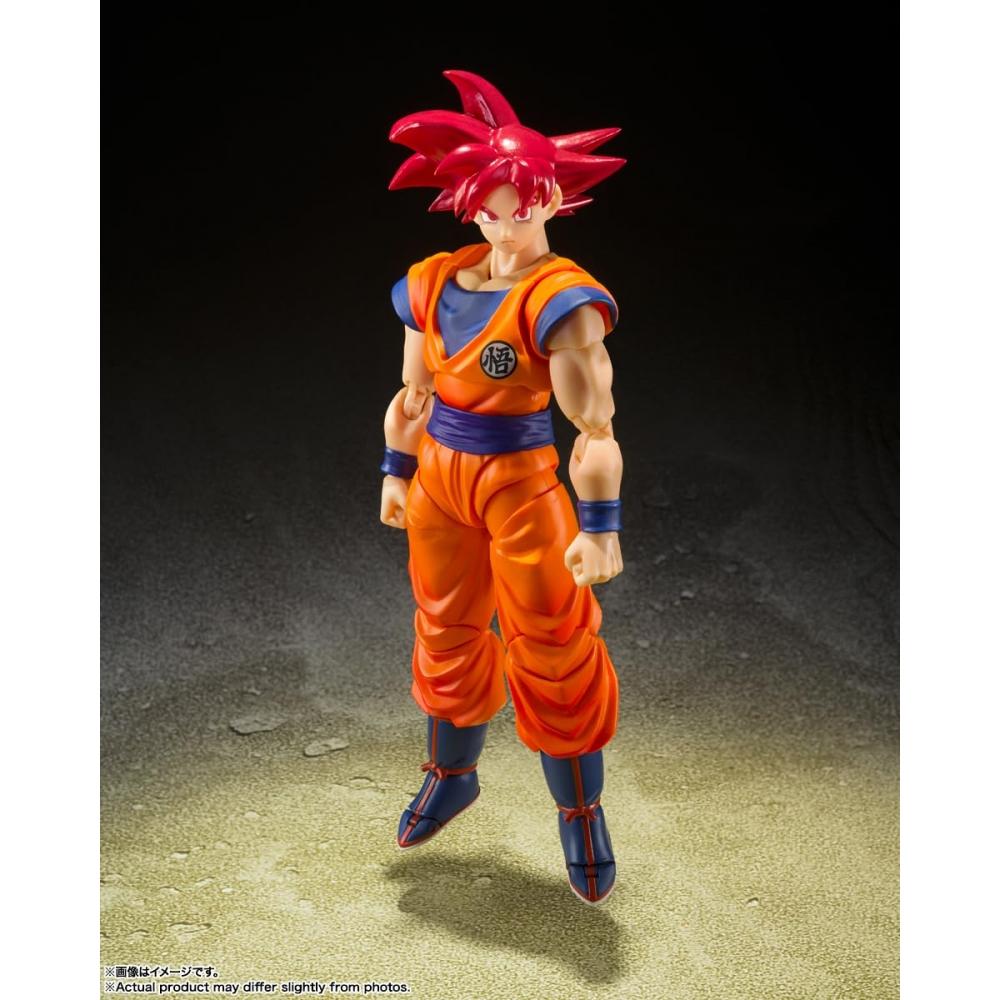 SHFiguarts Dragon Ball Super Super Saiyan God Son Goku - Бог Сайян, представленный вам праведным сердцем - Приблизительно 140 мм, окрашенный ПВХ и АБС