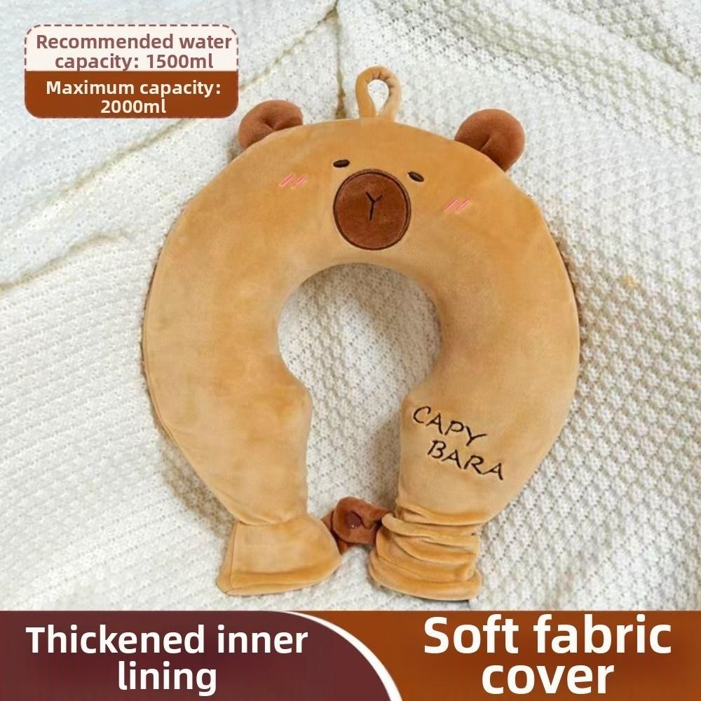 Cartoon U-shaped Hot Water Bag Detachable Neck Warmer Neck Support Warm Water Bag Cold and Hot Use