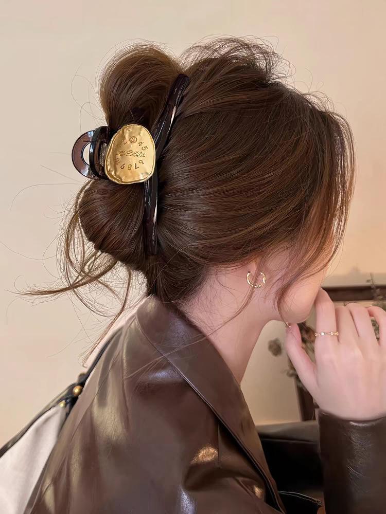 Корейская ретро большая заколка-краб для густых волос - Заколка-краб для волос высокого класса для прически пучок 2025