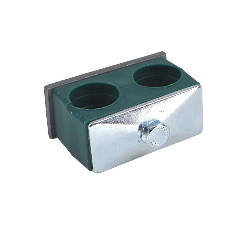 Double polypropylene holder for pipes and cables FI-25mm complete hexagonal head screw RBP1-125 conical pressure plate DIN3015