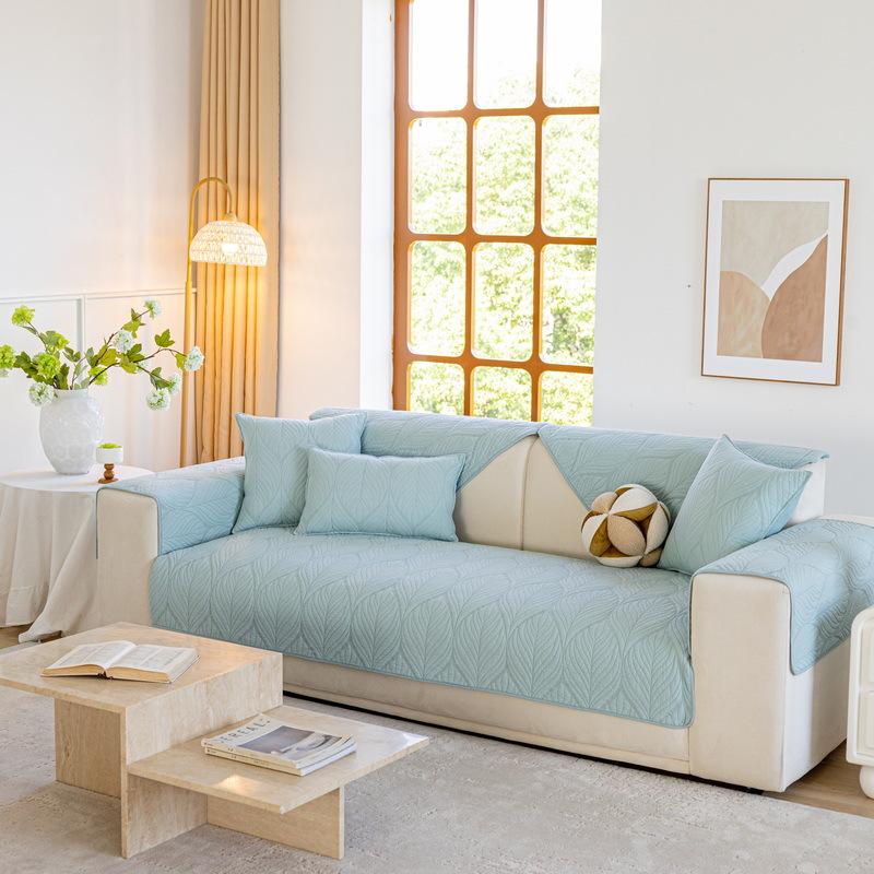 Pure Cotton Sofa Cushion Universal In All Seasons  New Fixed Non-Slip Cover Light Luxury High-End Feeling Cloth Towel Seat Cushion