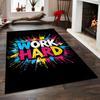 Work Hard Colorful Splash Design Non-slip rug suitable for living room and bedroom sofas