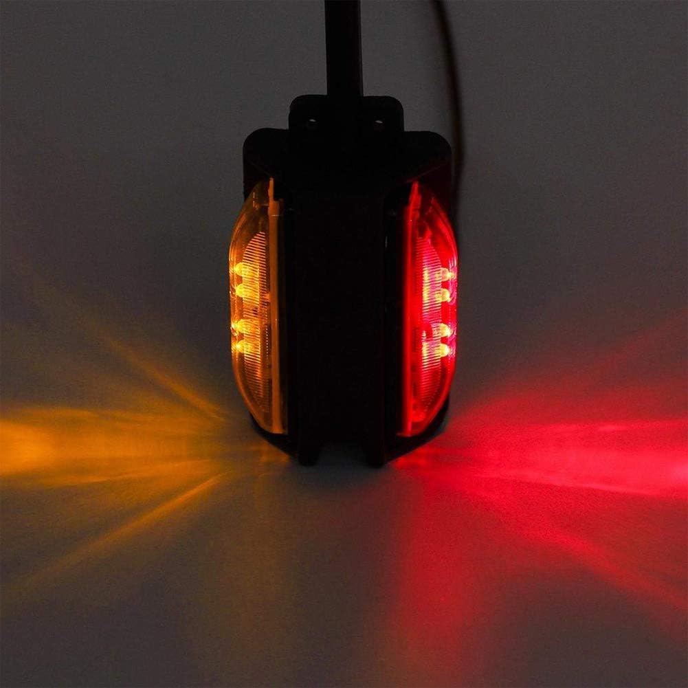 NEW SUN LED Fender Lights Kit, Pre-Wired Dual Face With Pedestal, Super Bright Amber & Red, RH&LH, Take As Turn Signal Side Clearance Mark Lights For