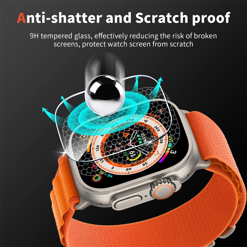 Защитное стекло для Apple Watch Ultra 49 мм Аксессуары Защита от царапин Водонепроницаемое Закаленное стекло HD Полная пленка iWatch Ultra 49 мм