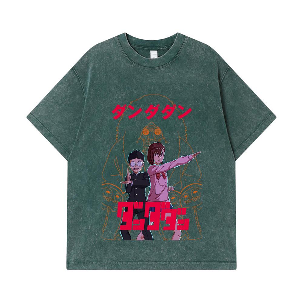 275 GSM Washed T-shirts 100% Cotton Dandadan V13 Turbo Granny Print Unisex Heavy Cotton T Shirt