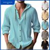 Men's Casual Hooded Long-Sleeve Cotton Linen Shirt - Versatile Fashion Trend