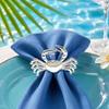Yousheng Crab Napkin Ring, Reusable Metal Napkin Holder, Coastal Crab Napkin Holder for Summer Gatherings Beach House Parties
