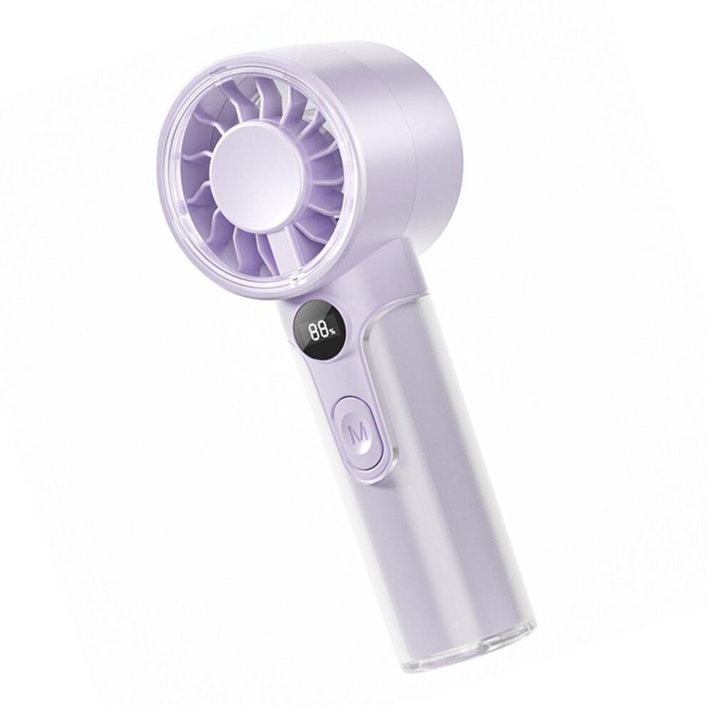 USB Rechargeable Mini Fan Portable Handheld Fan with 100-Purple