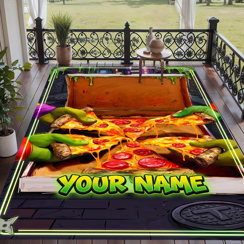Custom Text Teenage Mutant Ninja Turtles Pattern Floor Rug Soft Indoor Carpet Mat Living Room Bedroom