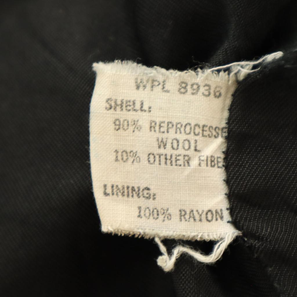 Vintage Куртка-бомбер 70-х годов с кожаными вставками и гербом, размер 44, темно-синяя, мужская, б/у