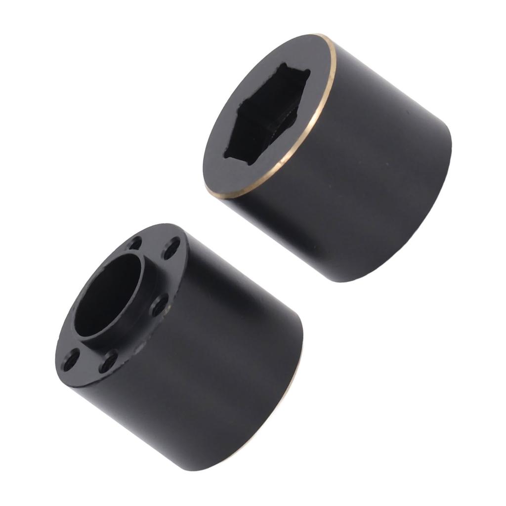 2pcs 1.9 2.2 Inch Wheel Hex Hub Widen Adapter Brass Black Wheel Rim Adapter for Remote Control Car 18.5mm 0.7in