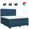 Box Spring Bed with Mattress Blue 200x200 cm Velvet