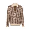 Gucci Жаккардовая рубашка-поло с длинным рукавом и пряжкой-лошадь 753432-XKDFO-9134
