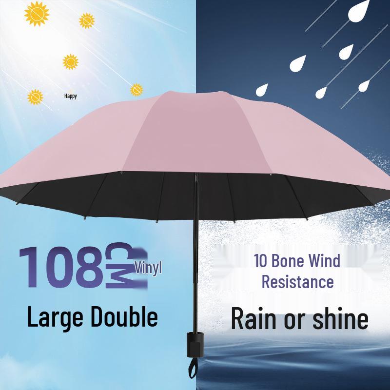 Очень большой зонт-солнцезащитный двойного назначения: Плотный, Усиленный, Складной для Солнца и Дождя