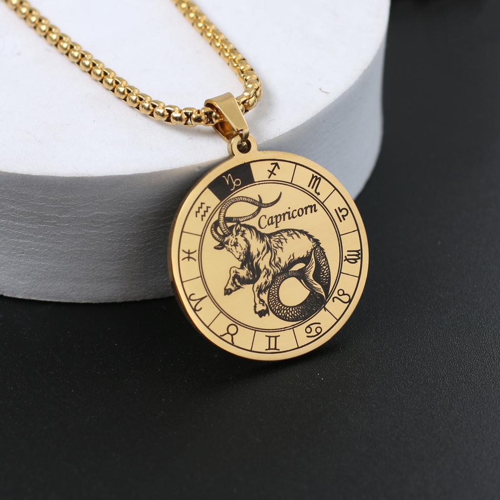 Ожерелье со знаком зодиака для мужчин и женщин лучшему другу, собачьи жетоны, подарок на день рождения, ожерелье с 12 созвездиями, кулон, ювелирное изделие для пары, подарок