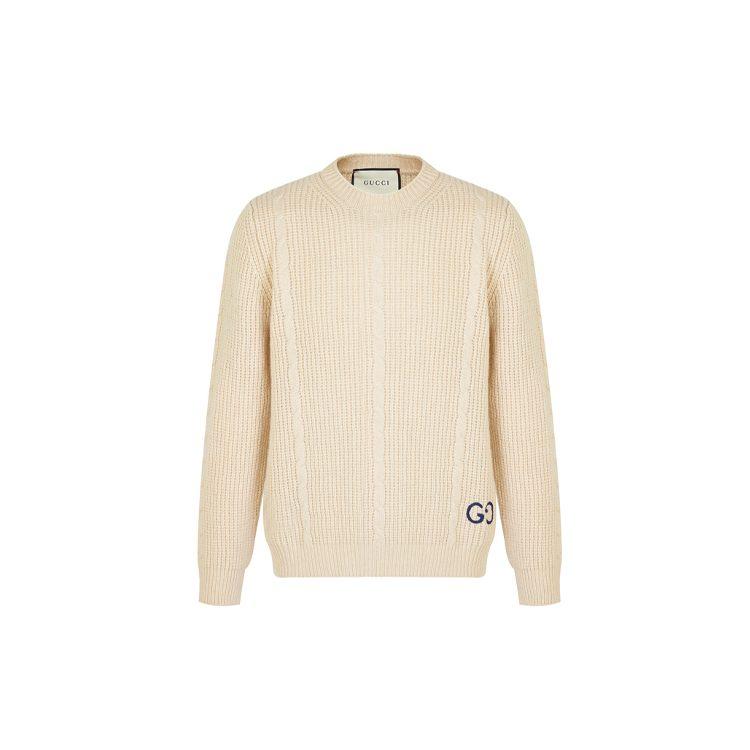 GUCCI Sweaters Men's Ecru Crew Neck Moderate Other 597732-XKA4K-9772