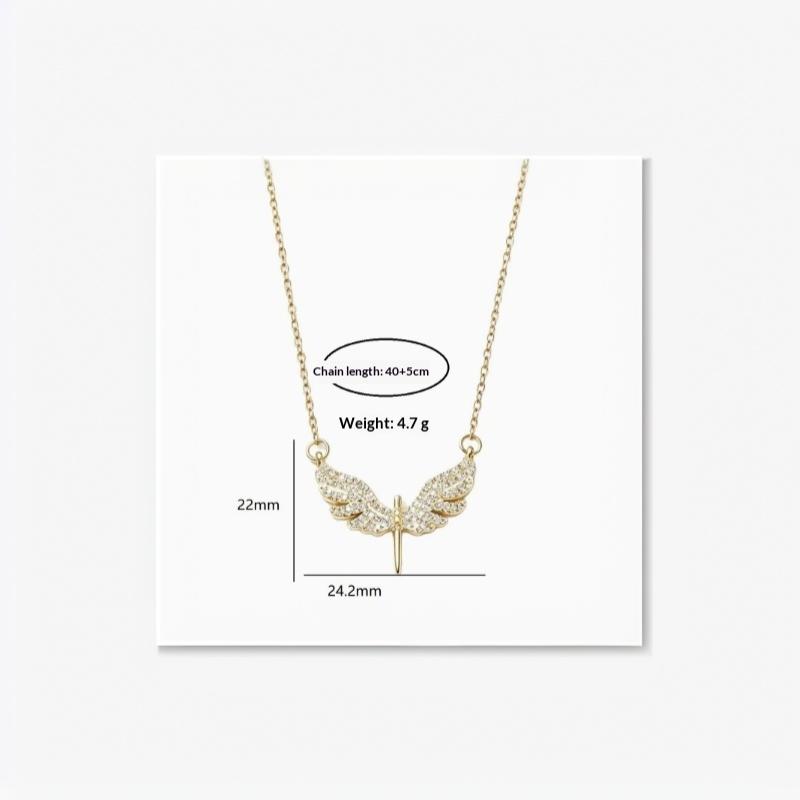 Creativity Angel Wings Unique Design Pendant Necklace Classic Accessories All-Match Personality Clavicle Chain Charm Jewerly