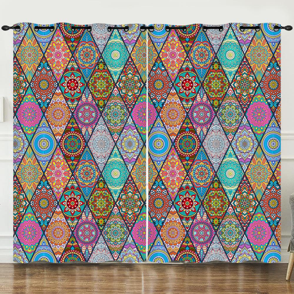 Шторы Богемные шторы Цифровая печать Светонепроницаемые шторы Спальня Без пробивания