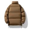 Men's Winter Cotton Jacket: Thickened, Loose, Trendy Stand-Up Collar Outerwear, Versatile Solid Color for Couples.