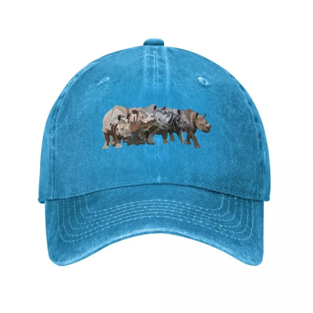 Rhino Species Baseball Cap Sun Hat For Beach Custom Cap Men Hats Women's