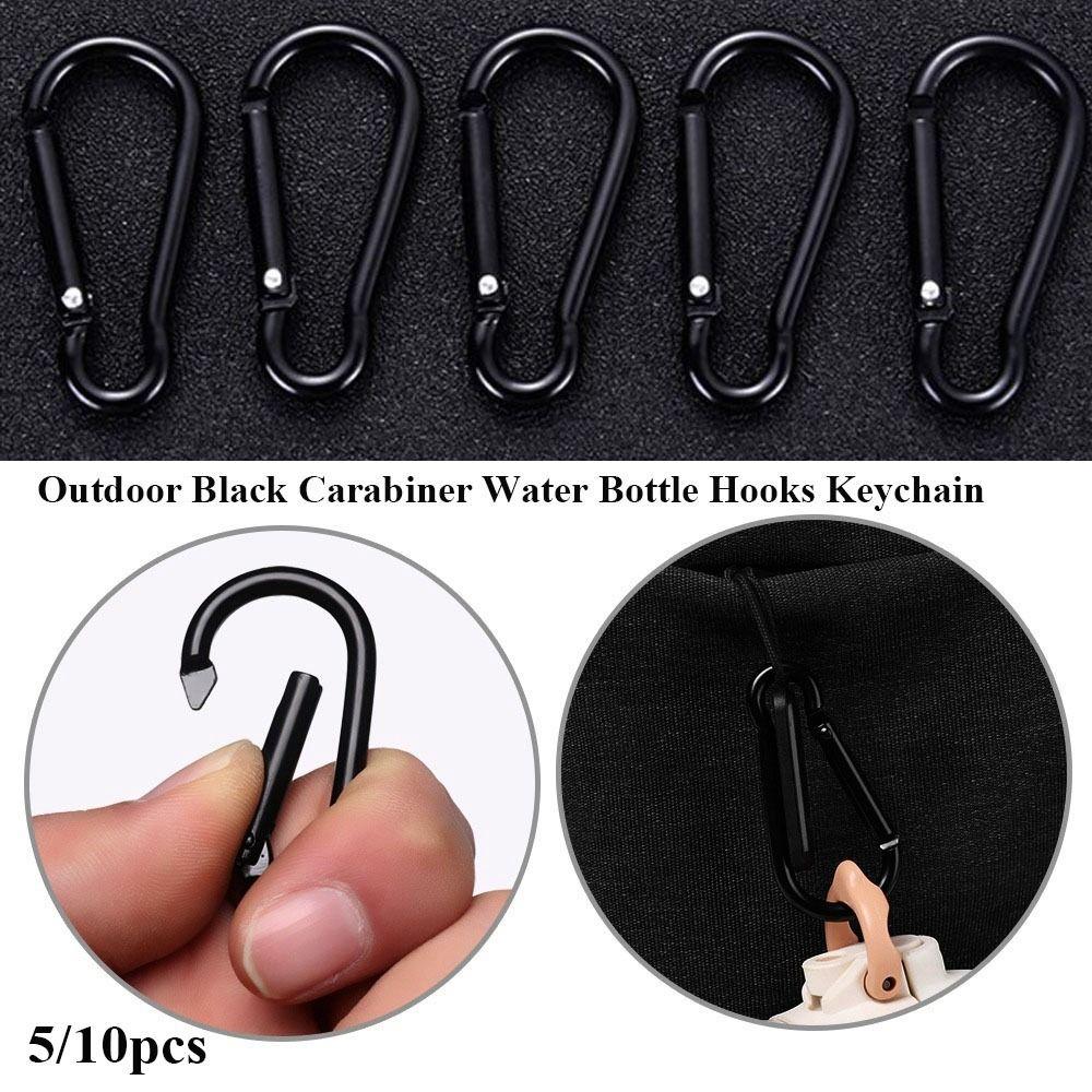5pcs 3.6*46mm Spring Snap Clip Aluminium Alloy Water Bottle Hooks Climbing Keychain Outdoor Tool