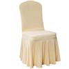 Solid Color Wedding Chair Cover Party Decoration Spandex With Skirt Pleated Use Elastic Stretch Dining Luxury Birthday Banquet