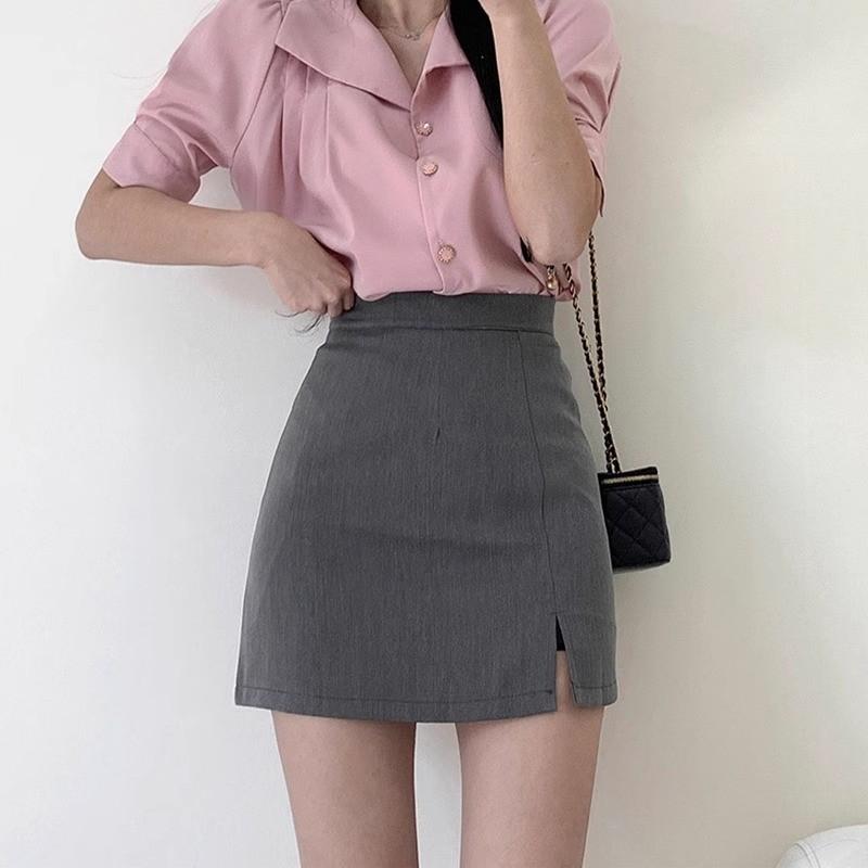 Classic Black Half Body Skirt For Women With Zipper Detail For Office And Casual Wear