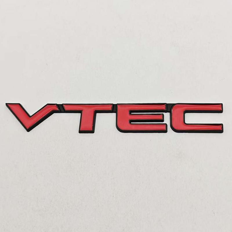 3D Metal Car Styling Logo VTEC Badge Front Grille Emblem Rear Trunk Sticker For Honda Civic Type R S SI Accord Fit CRV SUV