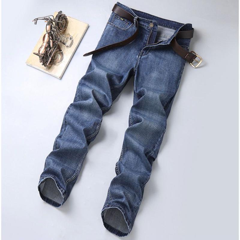 Jeans Men's Loose Straight High-end Stretch Washed Casual Trousers