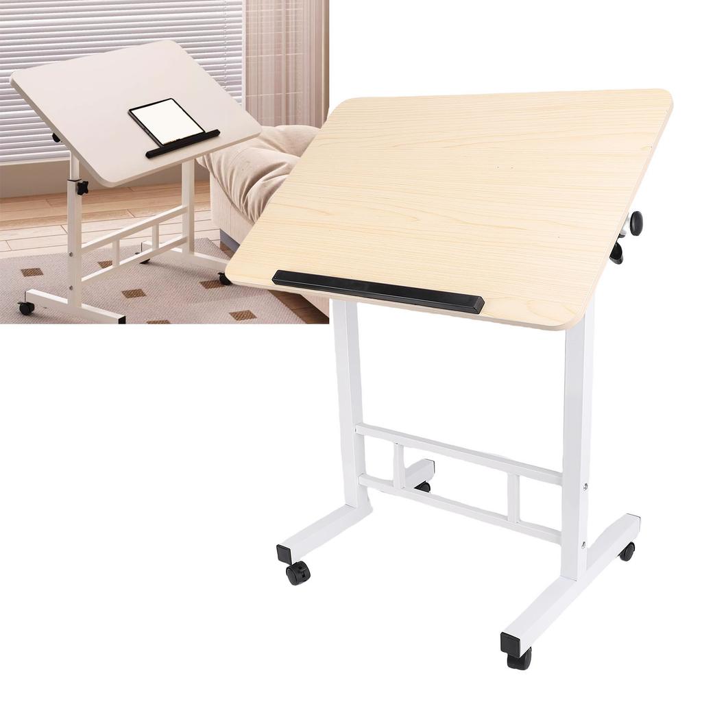 Mobile Standing Desk with Wheels Height Adjustment Folding Portable Rolling Laptop Desk for Home Bedside  