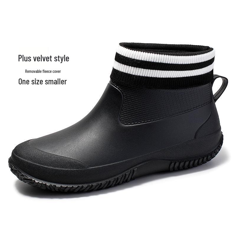 Short Tube Unisex Rain Boots: Lightweight, Waterproof, Low-top Rubber Shoes for Outdoor Use