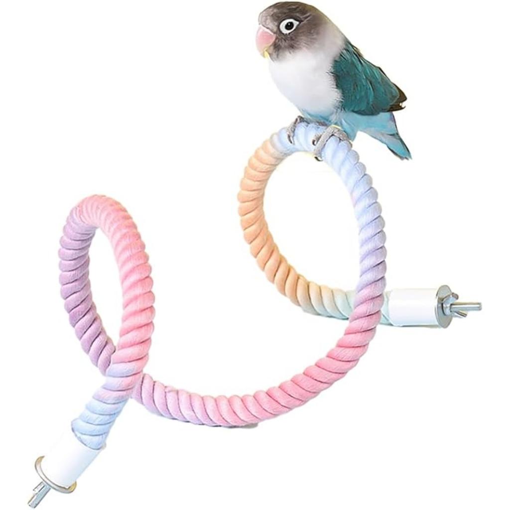 35/80 см веревка для жердочки для птиц градиентная цветная для клеток для птиц гибкая веревка для лазанья клетка аксессуар игрушка для кореллы волнистого попугайчика неразлучника планера
