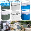 3/4.5L Camping Cooler Box Portable Picnic Cooler Bucket Large Capacity Car Refrigerator Heat Preservation Incubator for Beach