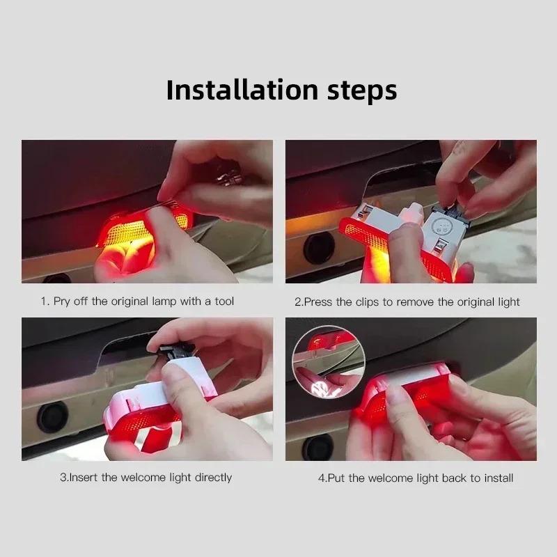 2Pcs Car Emblem Projection Lamp Door Lights Lights Decoration For VW Golf Touareg Eos CC Passat Variant B8 Touareg Tearamont