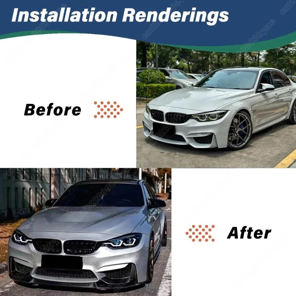 For BMW M3 F80 M4 F82 F83 2015 2016 2017 2018 2019 2020 Front Bumper Spoiler Lip CS Style Front Lip Splitter Modification Kit